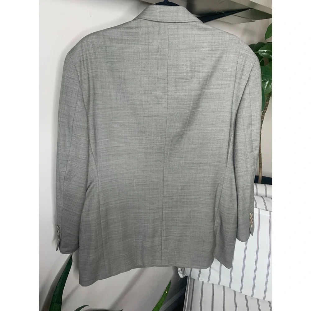 Tommy Hilfiger Mens 42S Grey Glen Plaid Worsted Wool 3-Button‎ Blazer Sport Coat